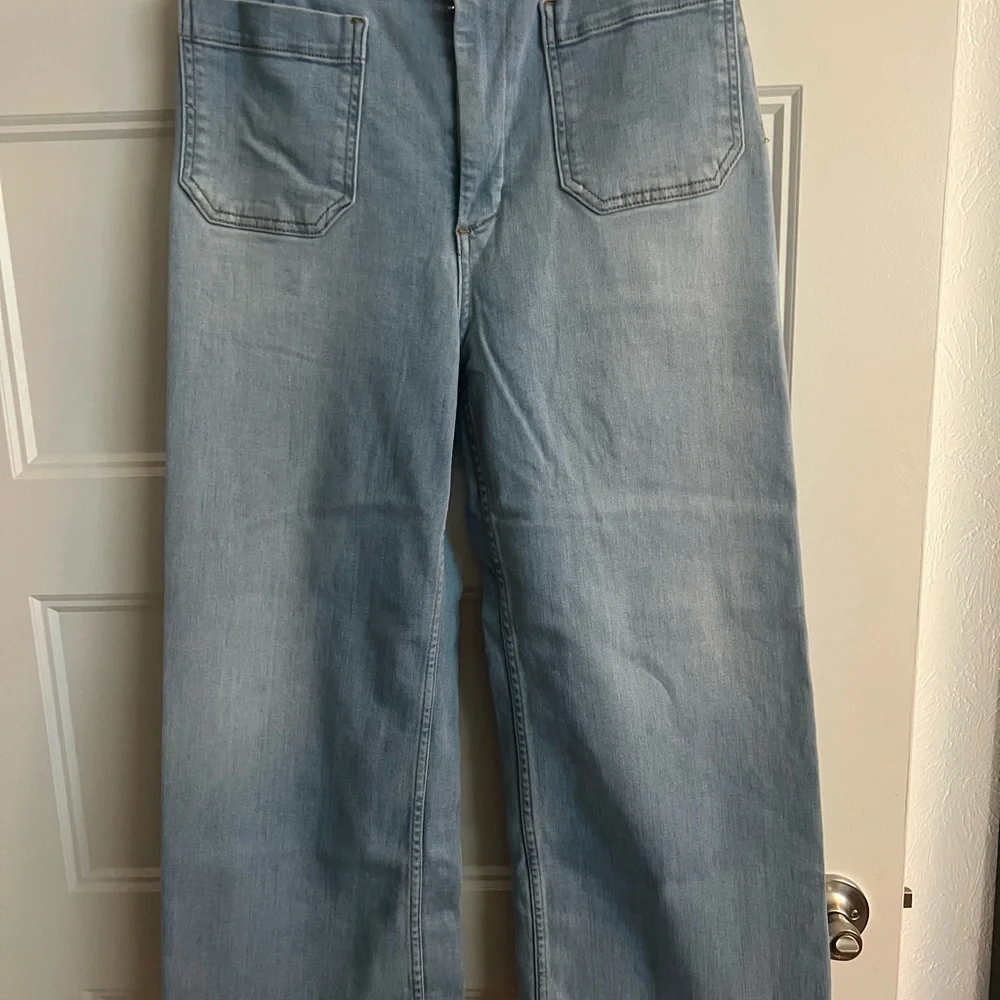 Anthropologie sz 28 Maeve Colette Light Wash Wide Leg Jeans high waisted - Picture 4 of 6